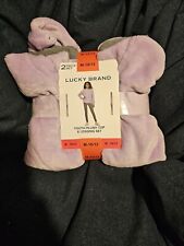 NWT Lucky Brand Girls Plush 2-piece Lavender Hoodie  Gray Leggings Set 10-12