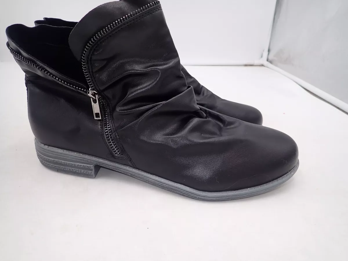 Black scrunch store booties