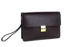 LOUIS VUITTON Taiga Brown Leather Pochette Clad Second Bag Clutch Bag Spain