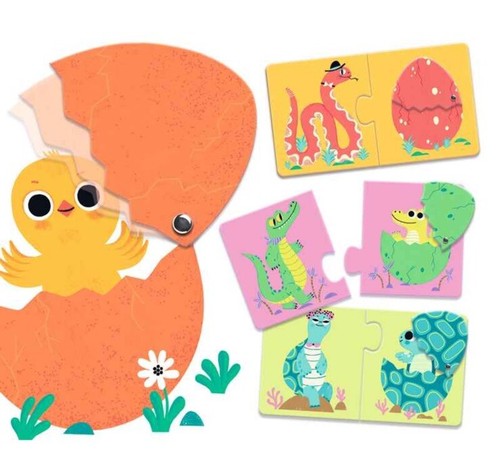 Rompecabezas para niños dúo edad 2+ huevos divertidos juego para niños pequeños 6 rompecabezas animales en caja - Imagen 4 de 5