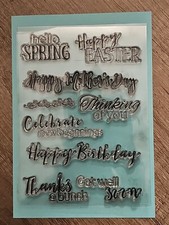 Clear Stamps Sentiments Thanks A Bunch Thinking Of You Hello Spring