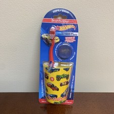 New  Sealed - Brush Buddies Hot Wheels Cars Car Toothbrush Cup Cap Set