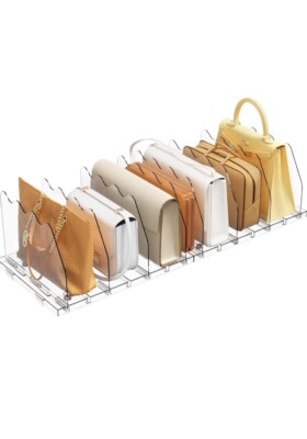 Adjustable Shelf Divider for Closet, Clear Purse Organizers for Closet Acryli...
