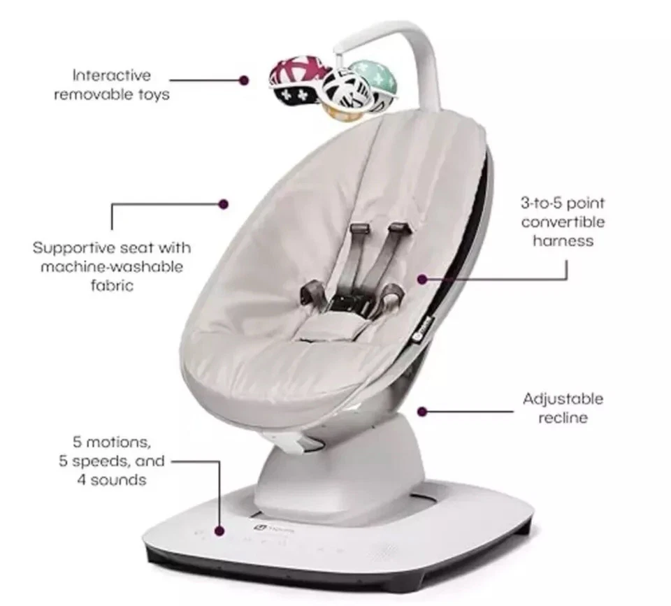 Columpio para bebé 4moms MamaRoo Multi-Motion, Bluetooth 5 movimientos!!️Leer descripción!!️ Foto 3 de 4
