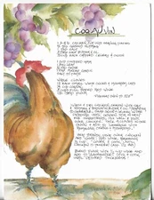 NOS LEANIN TREE Birthday Card 5.5x7 Coq Au Vin Recipe by Deborah Ellis