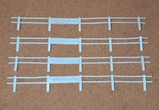 Vintage Original Strombecker 1/32 Slot Car Track White Guard Rail 4 Piece Good