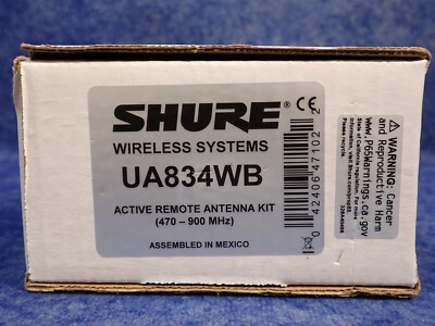 Shure UA834WB In-Line Active Remote Antenna Amplifier Kit 470-900