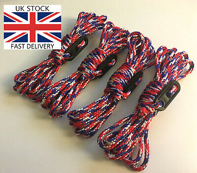 Bright White Guy Line Cordes 4 x 3 m Pack Paracord Tente Camping Festival 3 m