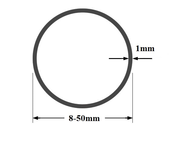 Stahlrundrohr 28mm - 1,5m Länge 1mm Wandstärke Konstruktionsrohr