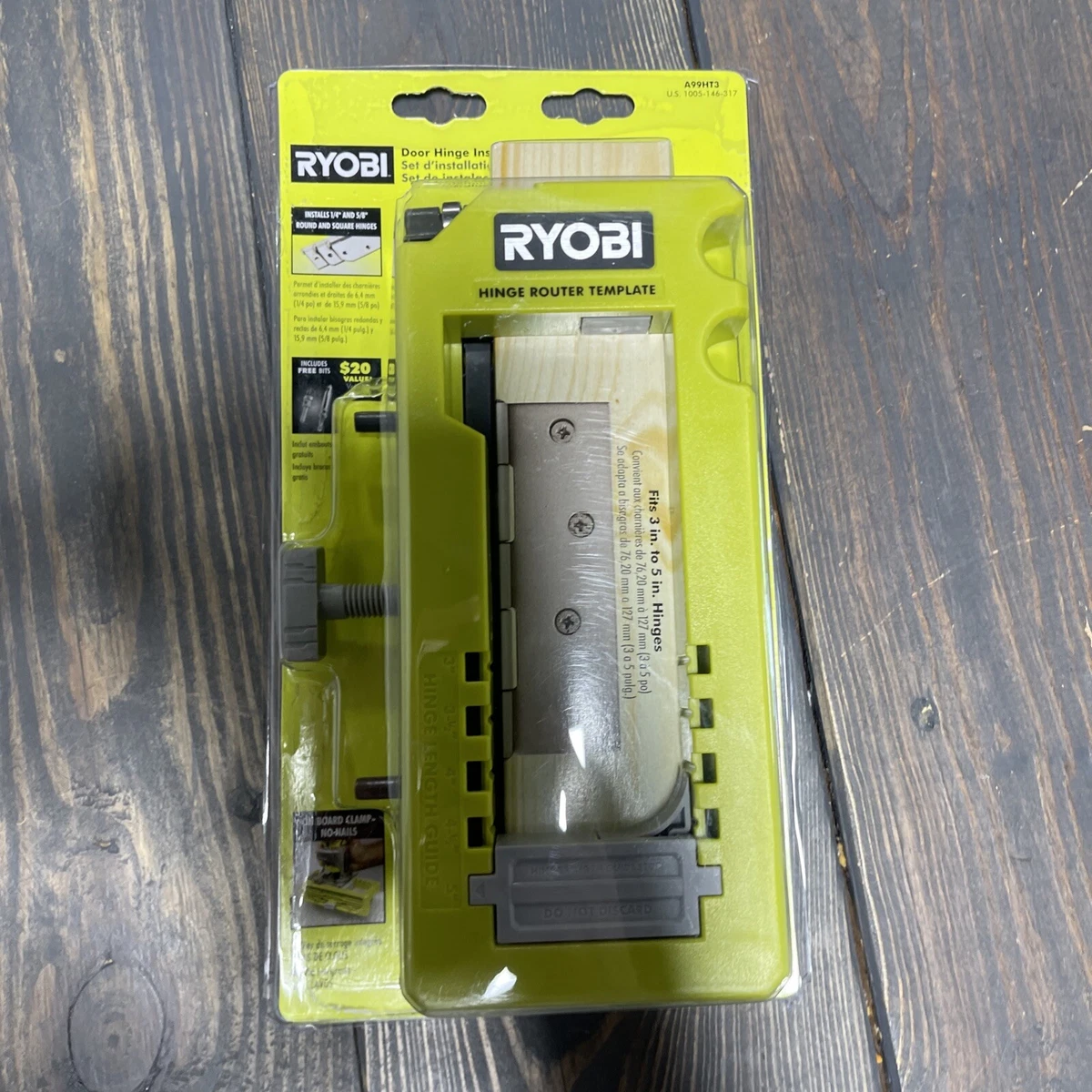 RYOBI Door Hinge Template Installation Kit Router Template Guide