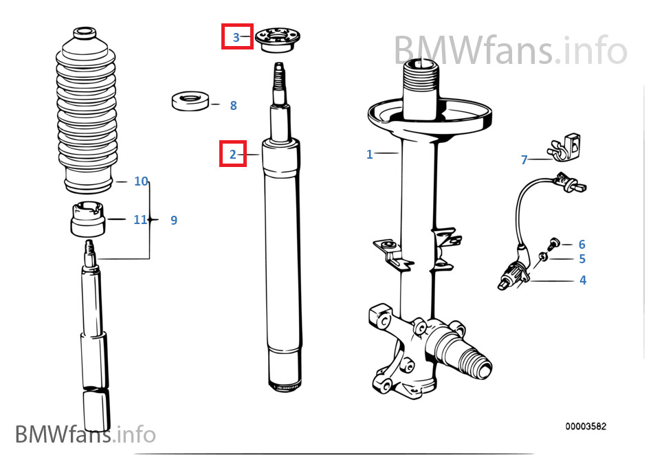 New BMW E32 730i 735i 740i 750i Shock Absorber Front 31321139403 