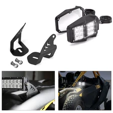 WEISEN Roof 50" Curved Light Bar Mount+Side Mirrors w/LED For Can Am Maverick R