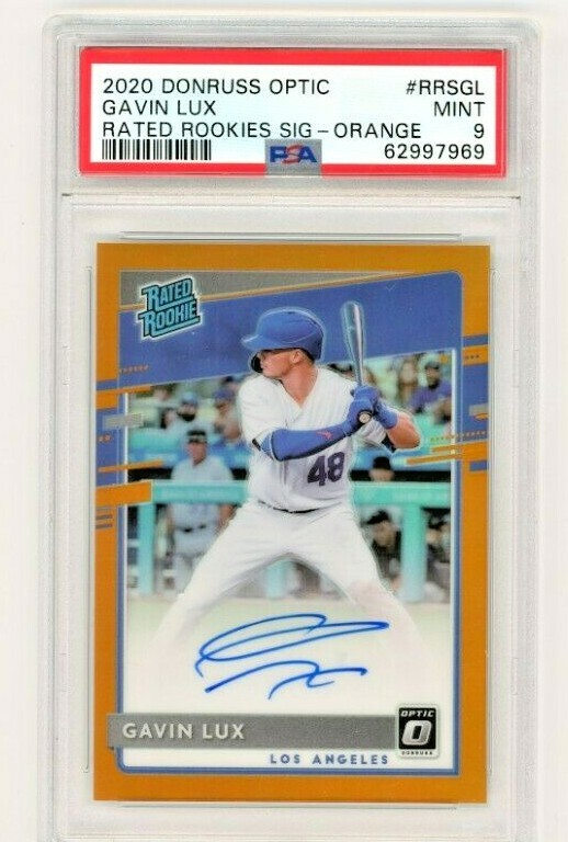 2020 DONRUSS OPTIC GAVIN LUX RATED ROOKIES AUTO - ORANGE #/d 99 - PSA 9 - POP 4