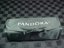 Pandora Charm Jewelry Storage Case - Black Fold-Up - 4 Zippered Pouches