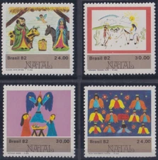F-EX36175 BRAZIL BRASIL 1982 MNH CHRISTMAS NAVIDAD RELIGION CHILD DRAWING.