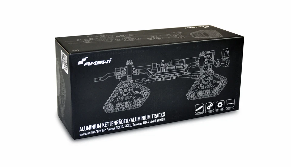 Amewi Kettenfahrwerk mit Dämpfungssystem schwarz, 4 Stück - Bild 3 von 3