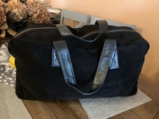 Mark & Graham Black Leather Suede  Weekender