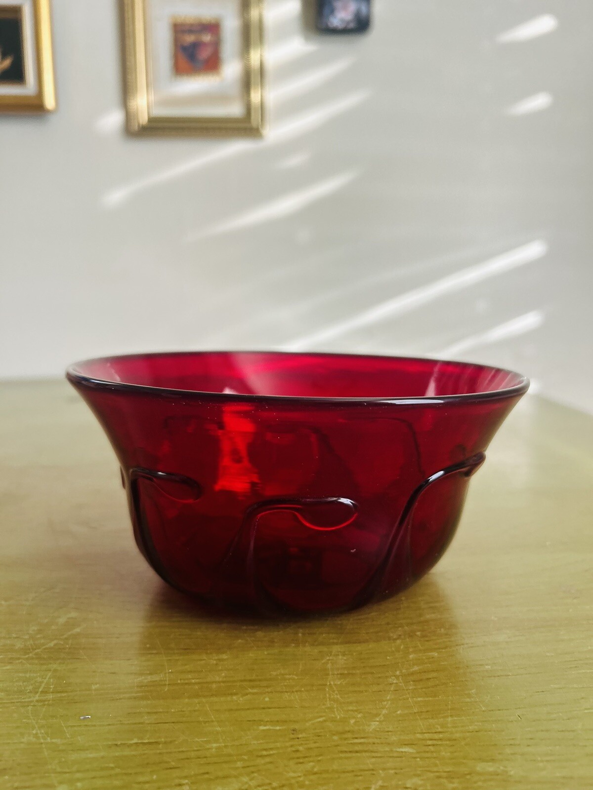 Ruby Red Medium 5.5 Signed Candy Dish Bowl