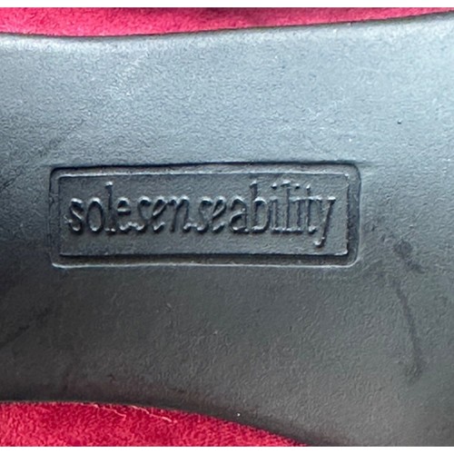 Solesenseability High Heeled Dress Shoes Slip On Red Velvet Women's Size 9.5M - Picture 18 of 22
