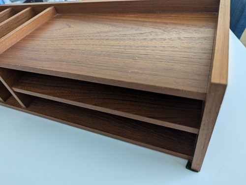 Danish Teak 23.5" Mobelfabrik Desk Organizer Storage Denmark Mid Century Modern - Picture 15 of 18