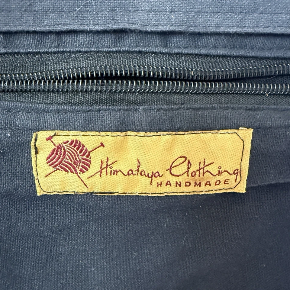 Riñonera Hecha a Mano del Himalaya Bolso de Cadera Negro Gris Bordado Boho Hippie Festival Foto 3 de 4