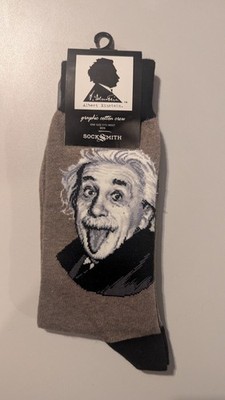 SockSmith Men's Albert Einstein Funny Portrait Graphic Crew Socks SIze 10-13
