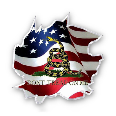 Don't Tread on Me Sticker, American Flag Decal for Laptops & Indoor Use 1.5-6''