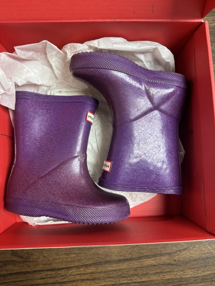 Hunter Niños Pequeños Originales Primeras Botas de Lluvia Clásicas Reino Unido 6 EE. UU. 7 con Caja Foto 2 de 4