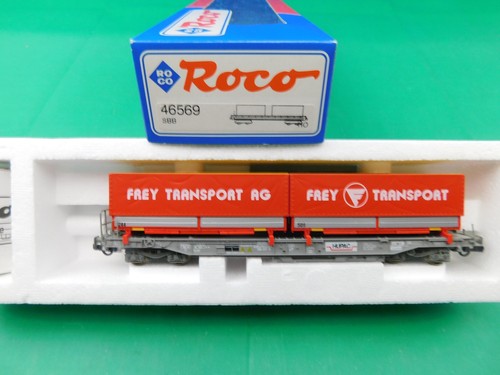 C05 Roco H0 Güterwagen 46569 SBB Taschenwagen Frey Transport AC KKK OVP TOP | Zustand: Gebraucht
