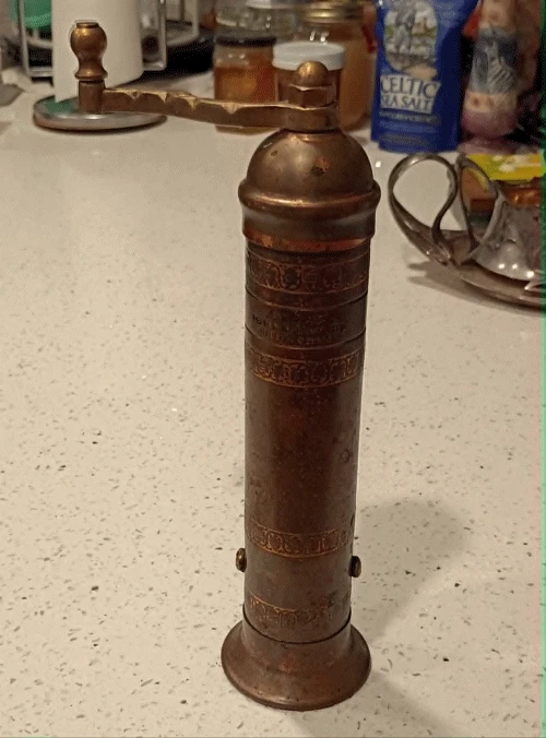Atlas Pepper Mill Spice Hand Grinder 9" Made In Greece Vintage RARE