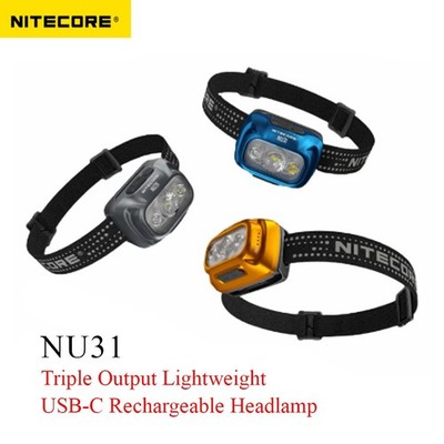 NITECORE NU31 Headlight 550LM Triple Output Rechargeable Headlamp Running Lights