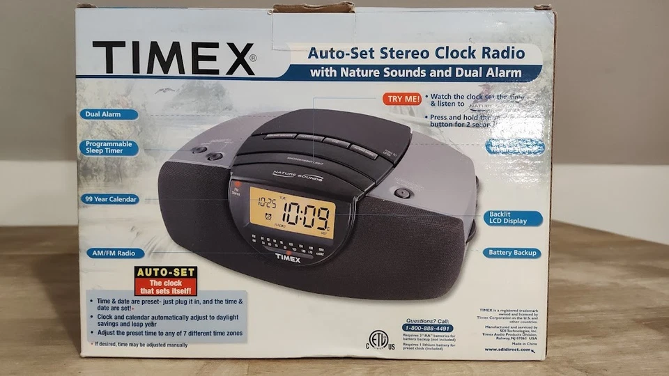 Timex T276B Alarm Clock Radio-Nature Sounds-AM/FM-Corded - Brand New In Box - Image 2 of 4