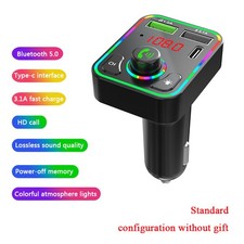 2x Bluetooth 5.0 Car Wireless FM Transmitter Adapter 2USB PD Char AUX Hands-Free