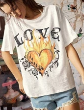 Famous brand free style  top bohemian T-shirt blouse boho shirt L $125 Read !