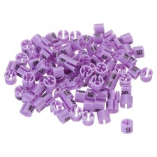 100 Pack Clothes Hanger Marker Number 58 Size Tag Fit 3.5mm Rod Pink Purple
