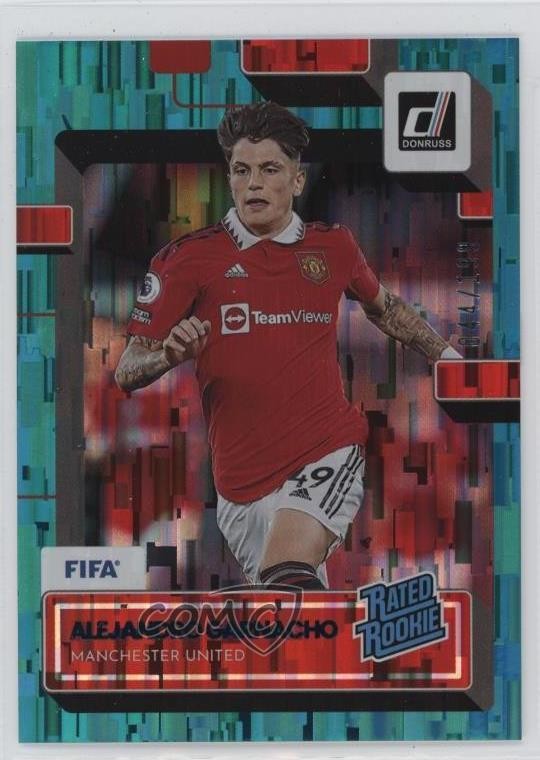 2022-23 Panini Donruss Rated Rookie Teal 44/199 Alejandro Garnacho #199 9v7