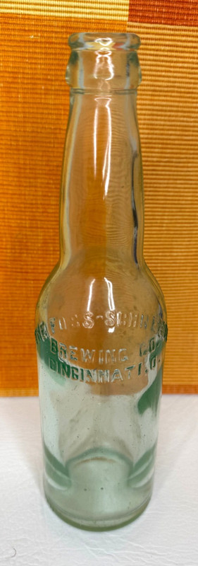 The Foss-Schneider Brewing Co. Cincinnati Embossed Clear Pint Bottle BIMAL
