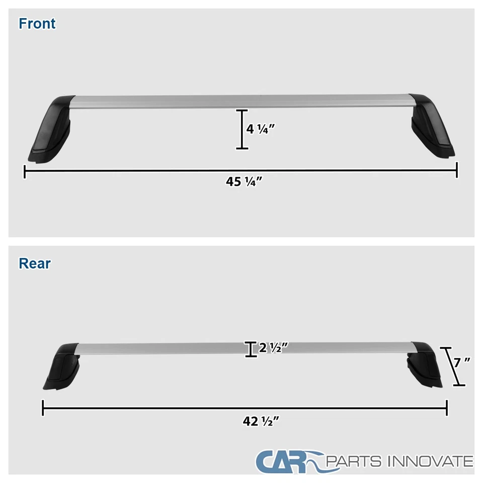 Cross Bar Fits 2008-2014 Subaru WRX Chrome Aluminum Roof Rack Luggage Carrier - Image 3 of 4