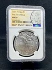 2021 (Philadelphia) Morgan Silver Dollar NGC MS70 First Day of Issue .999 Silver