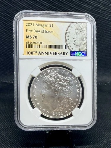 2021 (Philadelphia) Morgan Silver Dollar NGC MS70 First Day of Issue .999 Silver