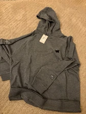 NEW Scotty Cameron/Peter Millar Knit Hoodie-Bulldog/Circle-T, Charcoal, MEDIUM