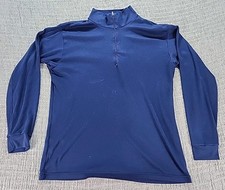 VTG Patagonia Capilene Mens XL Blue Shirt Mock Neck 1/4 Zip Base Layer USA Made