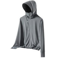 Men's Long Sleeve UPF50 Sun Protection Hoodie Quick Dry Sun Shirts Full Zippe...