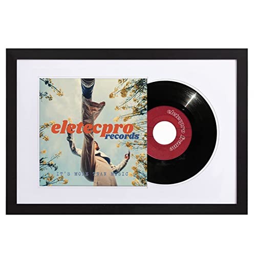 Record Frame 16x24 Inches with 2 Double Sided Mats (Black & White), Jukebox - Picture 2 of 7