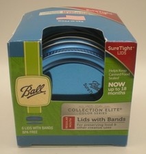 Ball  Collection Elite  Blue Lids Bands 6 pack
