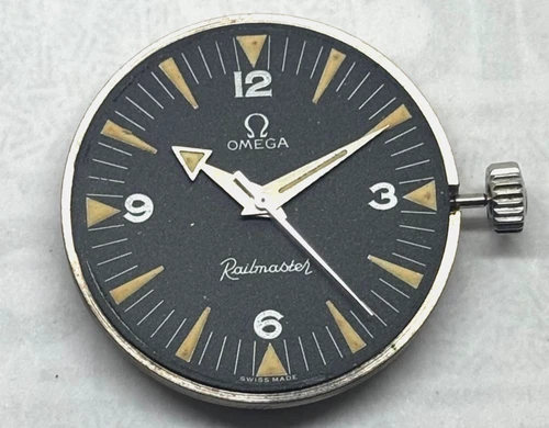 Vintage Omega Seamaster Railmaster Cal 283 Movement Dial and hands For Part Work