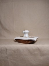 Antique Porcelain Painted Floral Ink Blotter