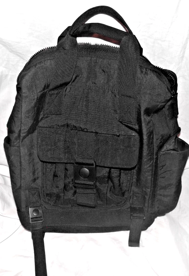 The Tommy Bahama 16” Black Nylon Square Convertible Backpack Bag Tommy Bahama | Bags | Tommy Bahama Medium Sized Black Tan  main image 3