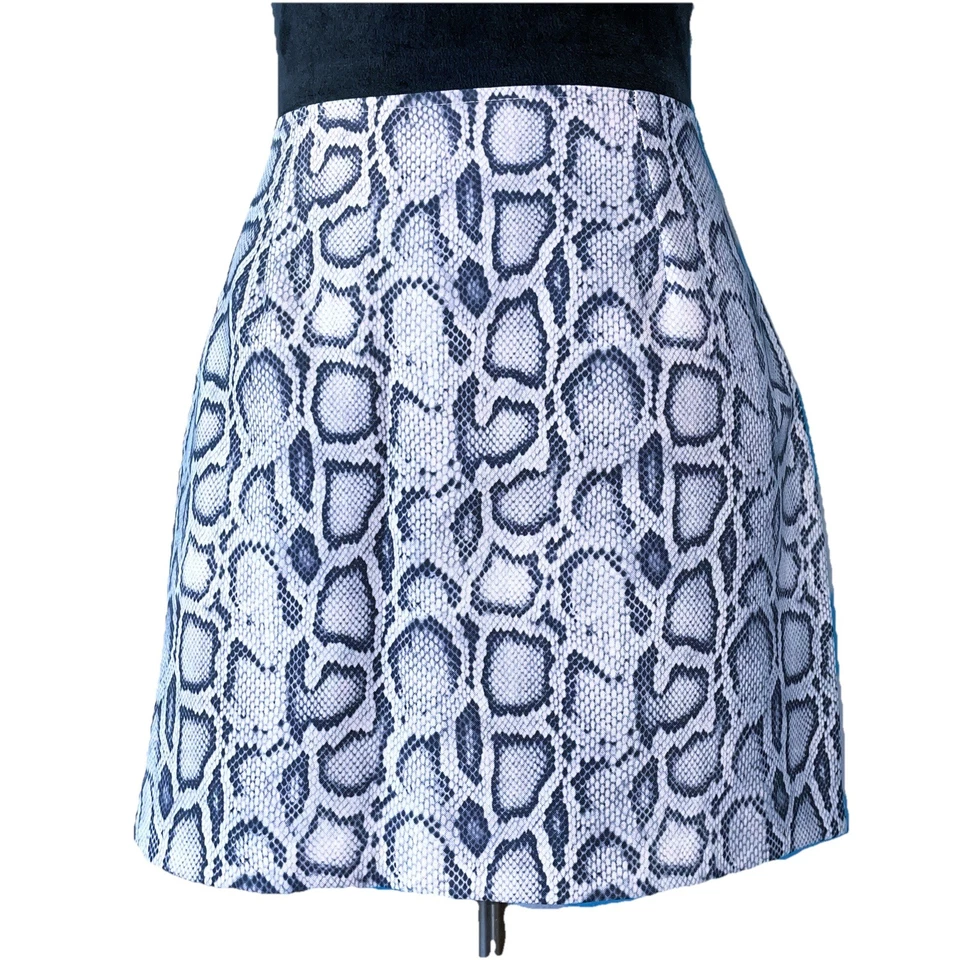 Conjunto de traje mini falda vintage años 90 2 piezas piel de serpiente estampado animal disfraz años 80 Foto 2 de 4