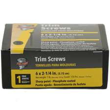 #6 X 2-1/4 In. Square Drive Phosphate Coated Coarse Thread Trim Head Screw 1 Lb.